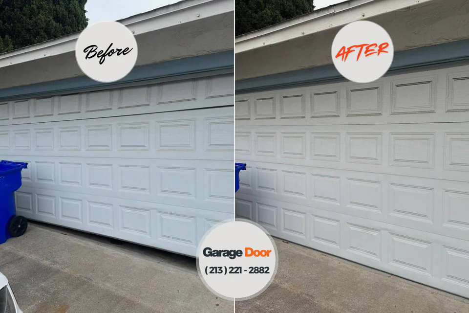 Before and after: garage door repair Russell, KS